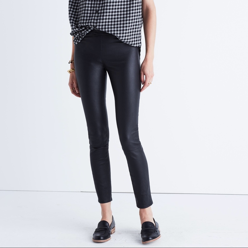 Madewell NWOT black skinny leather pants size 8